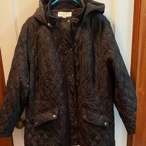 Breckenridge Dark Quilted Hooded Coat